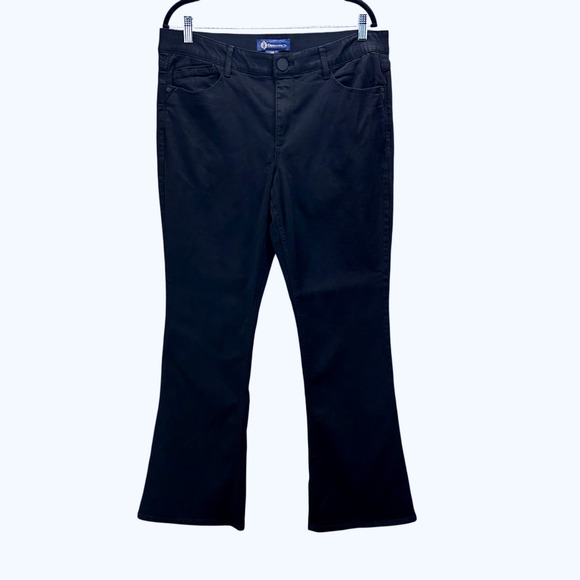 Democracy Womens Jeans Size 16 AB Solution Black Bootcut Elastic Waist Dark Wash - Picture 1 of 13